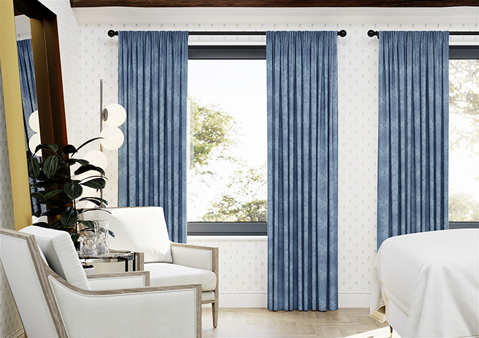 Florence Faux Suede, Prussian Blue - Made to Measure Curtains - Image 3